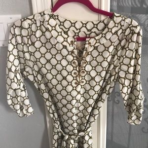 MICHAEL KORS Gold Chain Link Tie Dress